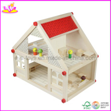 Wooden Dollhouse, with 4 Set Mini Furntiures (W06A033) Ooden Toy Doll House, Popular and Hot Sale Kids Wooden Furntiure Set (W06A033)